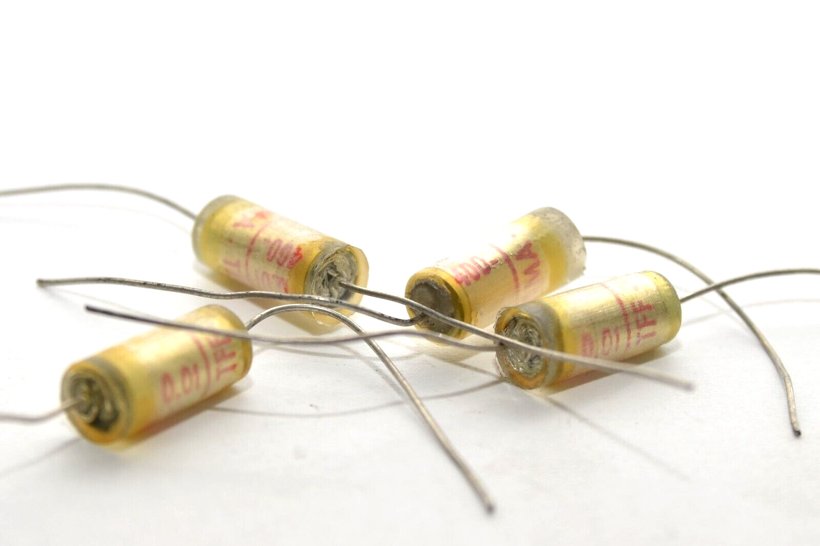 4x MIL spec Wima TFF Tropyfol Kondensator / Tone Capacitor, 0.01 µF / 400 V, NOS