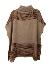 Women s Knit Turtle Neck Poncho One Size