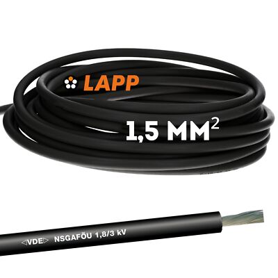 10 Meter Lapp Kabel NSGAFÖU 1600300 1,8/3kV 1x1,5 mm² Litze Anschlussleitung VDE