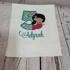 Girls Mermaid Girl Birthday Shirt