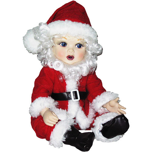 ぬいぐるみ Little Santa 2001 421/2500 Holiday Living 48-in Freestanding Black Santa Yard decoration with