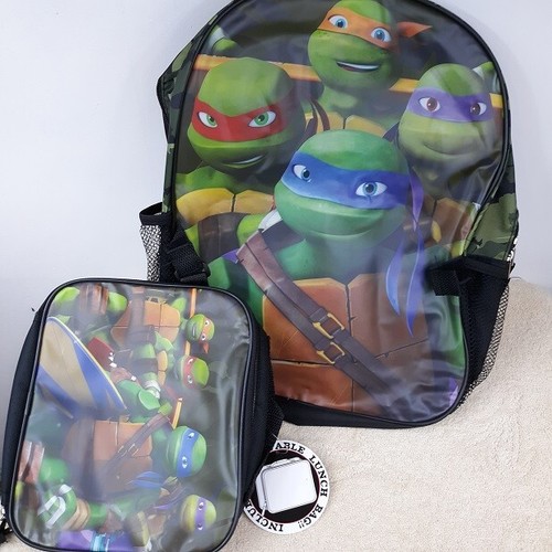 Zaino Teenage Mutant Ninja Turtles + Lunch Box Set NUOVO Libro Borsa Lunchbox Nuovo con etichette - Foto 2 di 8