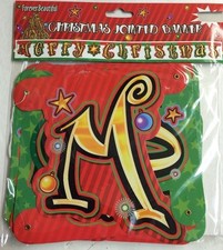Merry Christmas Banner Hanging Jointed 8' Long 7" Tall New BUY 2 Get 1 FREE