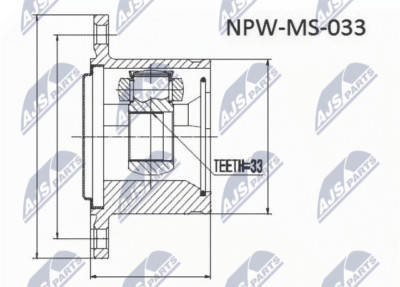 NTY NPW-MS-054 Gelenksatz, Antriebswelle für MITSUBISHI,MITSUBISHI (BJC)