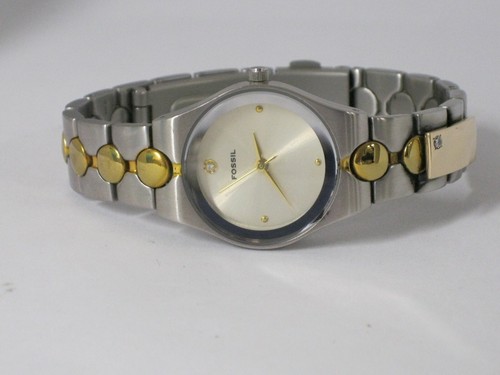 Fossil Diamond Two Tone Bracelet Ladies 