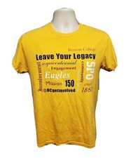 Boston College Leave your Legacy since 1863 Adult Small Yellow TShirt