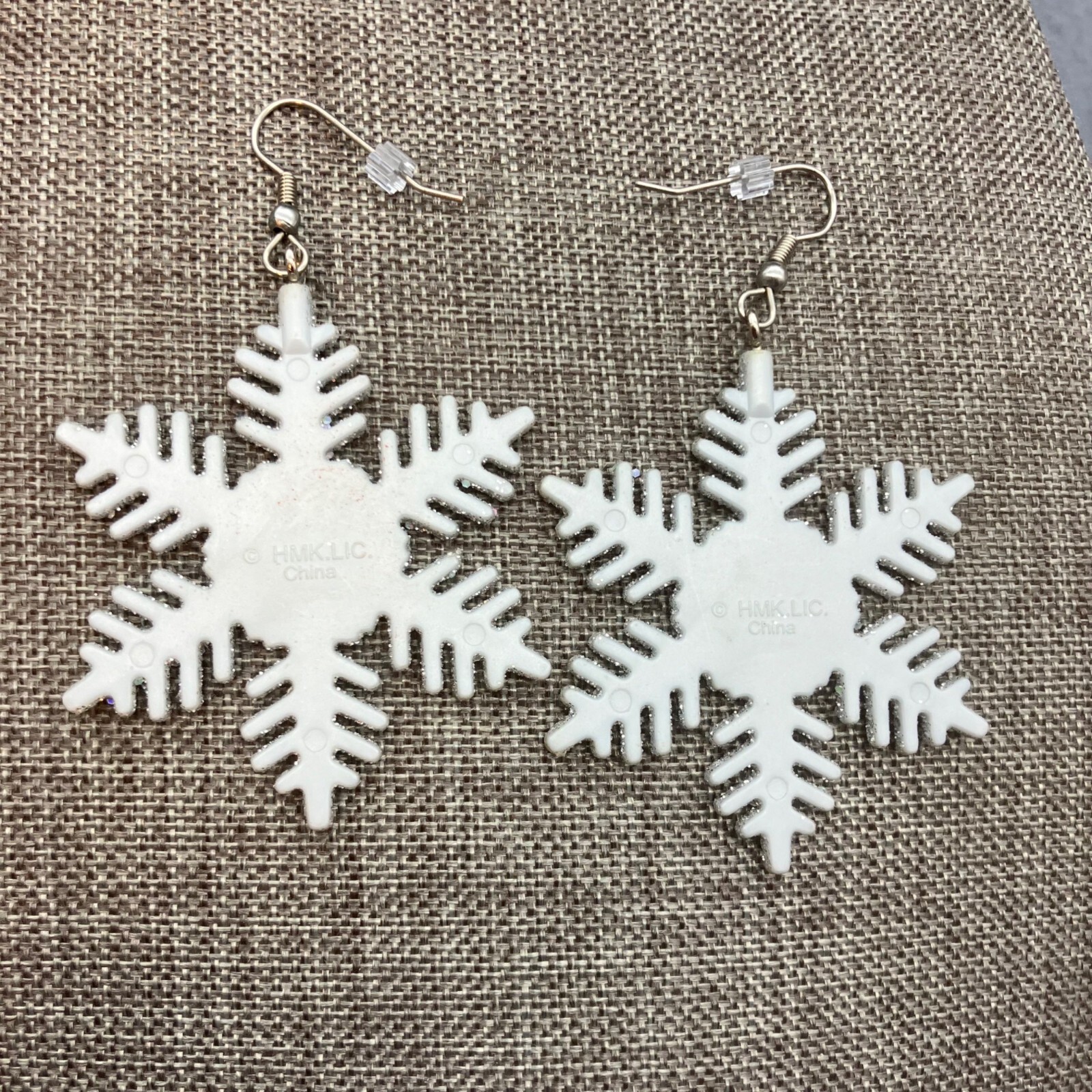 Hallmark Snowflake Earrings Statement Dangle 2 In… - image 3