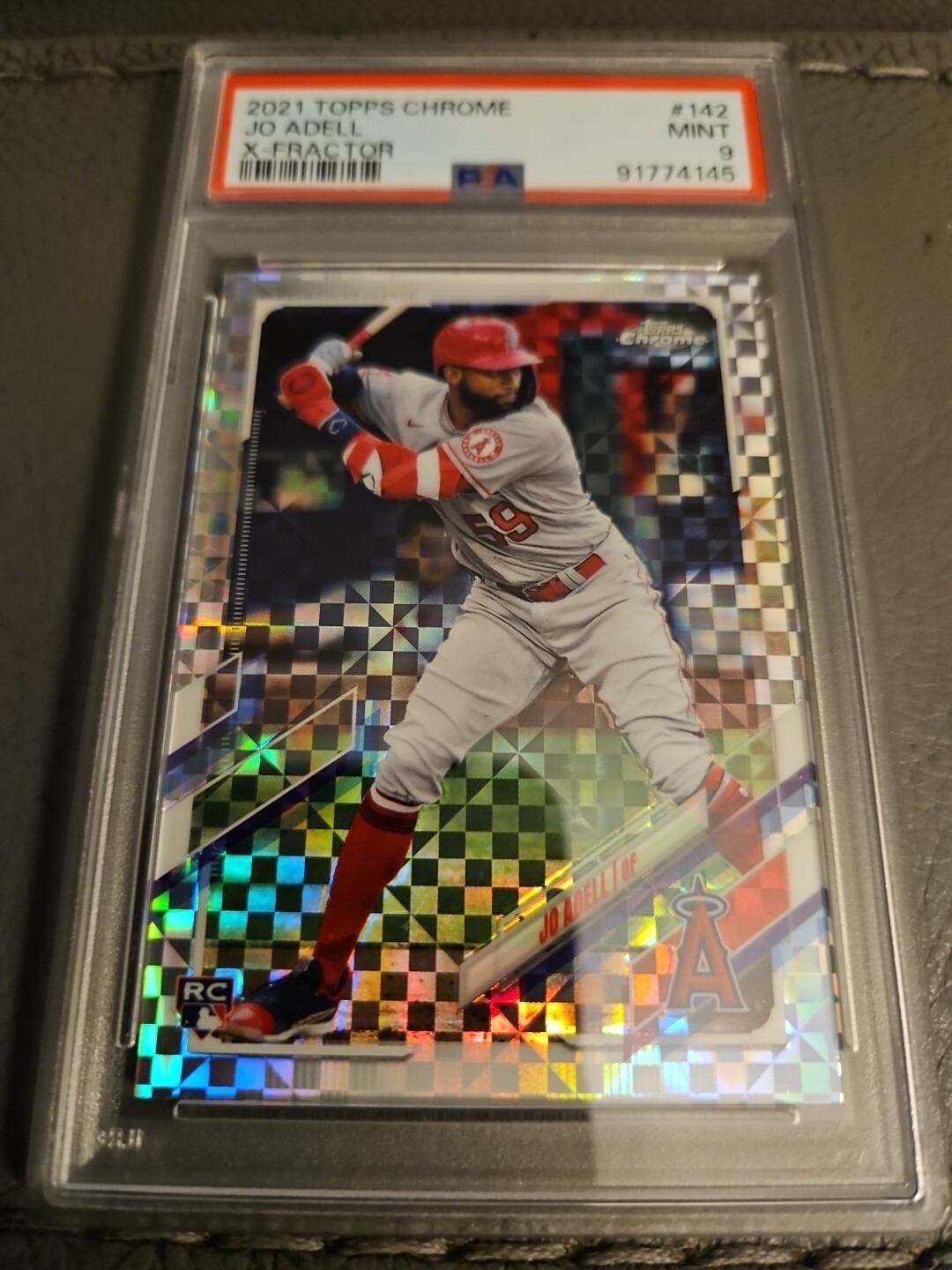 2021 TOPPS CHROME X-FRACTOR #142 JO ADELL RC ANGELS PSA 9