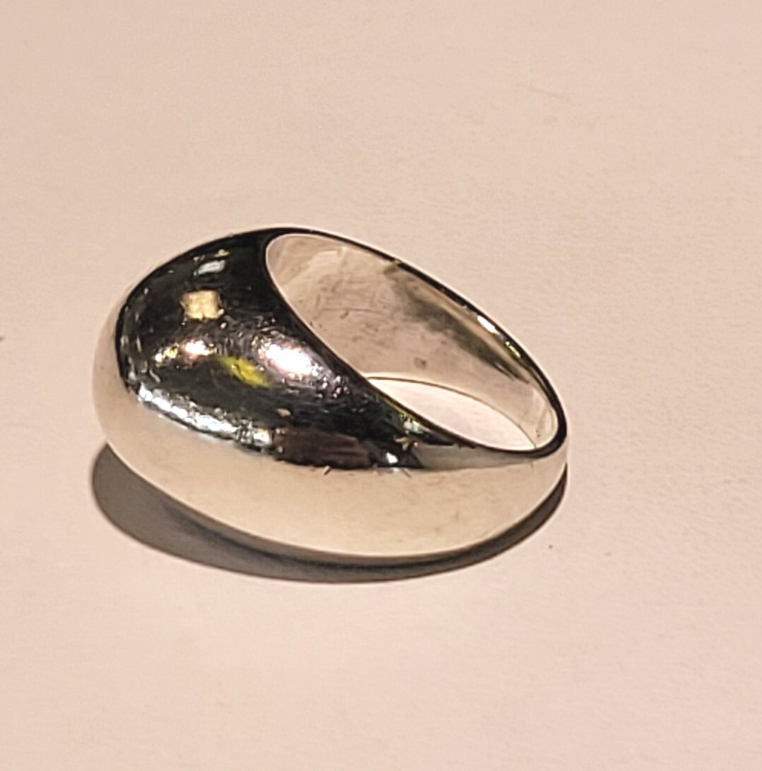 DOME RING Wide Sterling Silver Solid Dome Ring Wi… - image 3
