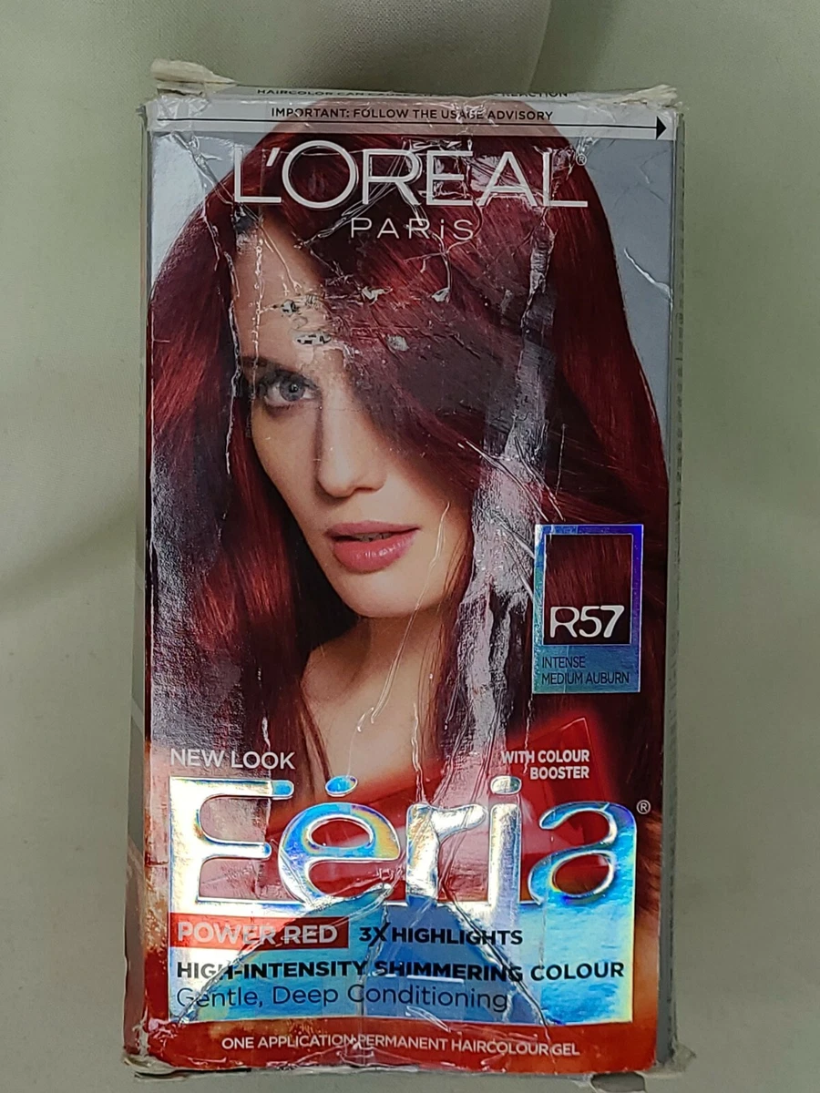 L Oreal Paris Feria Permanent Hair Color Power Red Intense R57 Medium Auburn