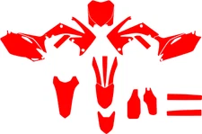 HONDA CRF 250 R 2009 a 2012 CRF 450 R 2010 a 2013 plantilla vector  a escala 1:1