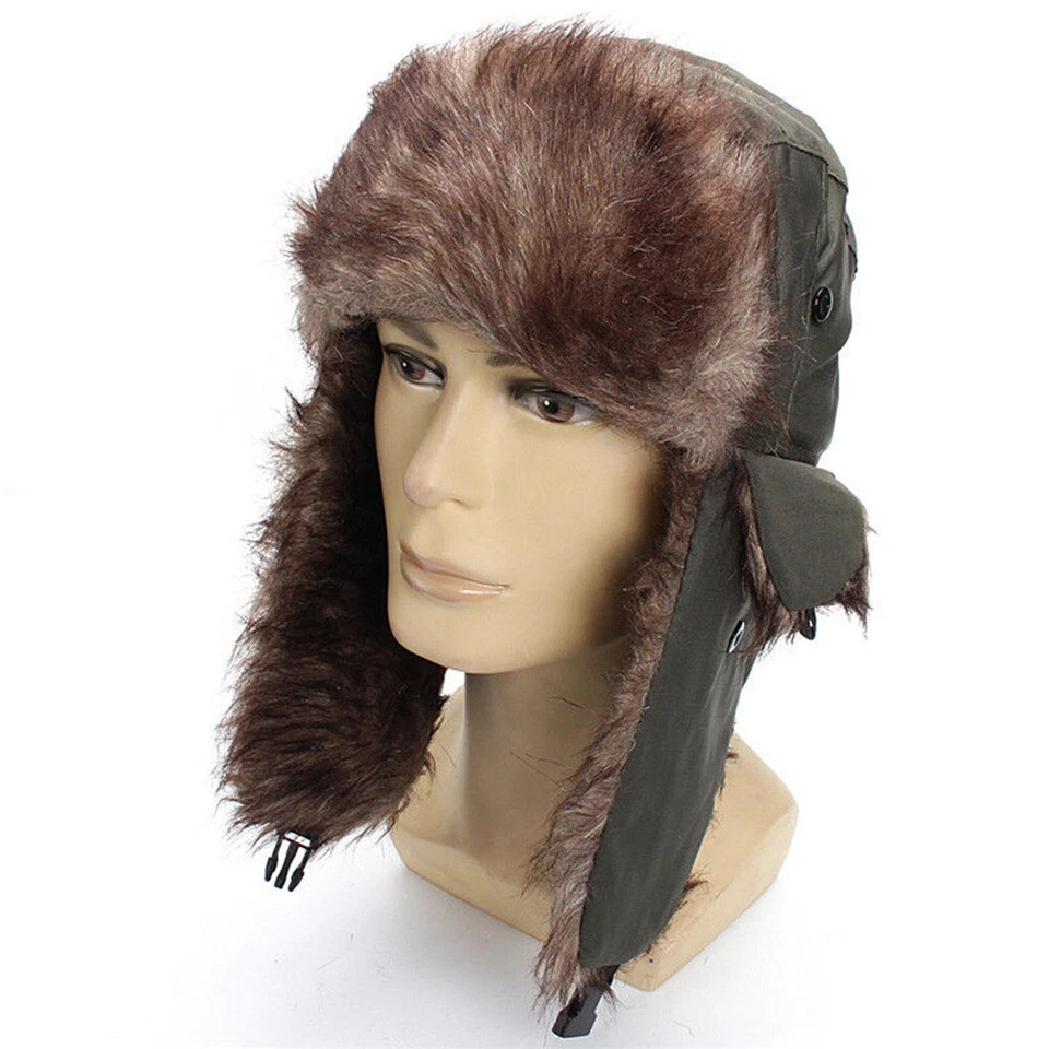 Pelz-Wintermütze Mit Ohrenklappen Schicker Trapper Russische Skimütze ▽ - Bild 2 von 4
