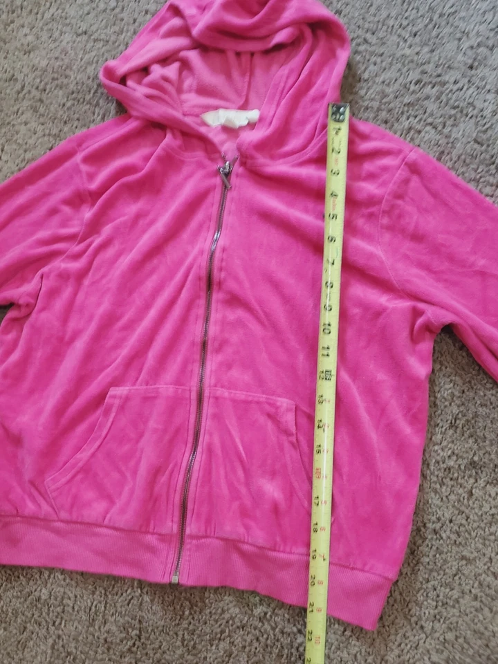 Chaqueta Nicki Minaj Mujer XL Rosa Caliente Algodón Terciopelo Con Capucha Cremallera Informal Foto 3 de 4