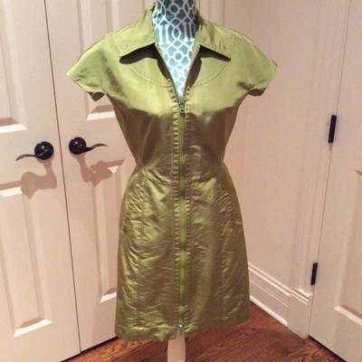 AUTH PRADA DRESS, GREEN SILK, SHORT SLEEVE/KNEE LENGHT 40IT/ S USA/Made in Italy | eBay AUTH PRADA DRESS, GREEN SILK, SHORT SLEEVE/KNEE LENGHT 40IT/ S USA/Made in Italy | eBay