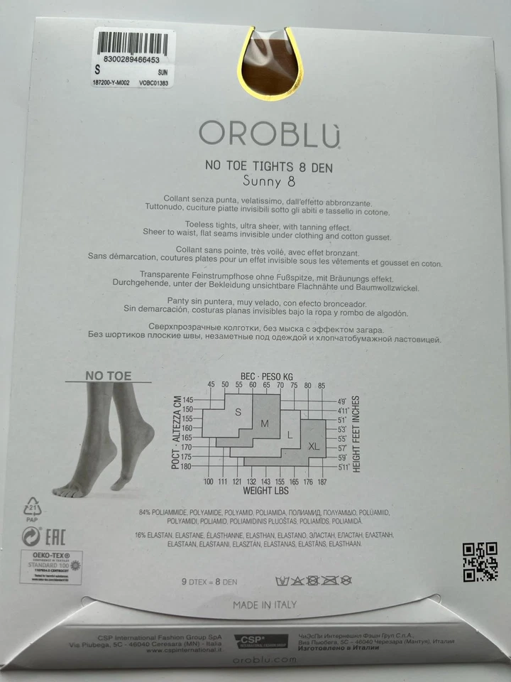 Oroblu Sunny 8 Strumpfhose Zehenfrei No-Toe Ultra-Transparent Peep-Toe matt Sun - Bild 2 von 2