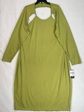Black History Month Sammy B Women's Long Sleeve Cut Out Bodycon Dress Green 4X