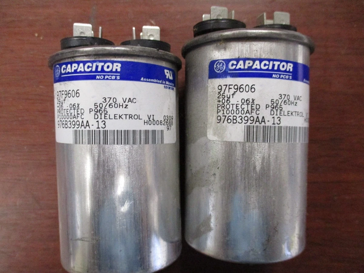 General Electric 97F9606 Round Capacitor (25uF, 370VAC, 50/60Hz 