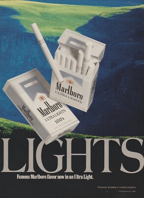 marble light cigarette price 1998 Marlboro Ultra Lights Cigarettes - Blue Mountains - 2 Page Print Ad  Photo