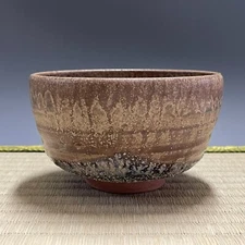 A258 : Japanese Pottery Chawan Matcha Tea Bowl Sado Tea Ceremony Vintage