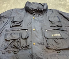 Vintage Hodgman Lakestream Jacket Mens L Navy Hooded Fishing Wading Waterproof