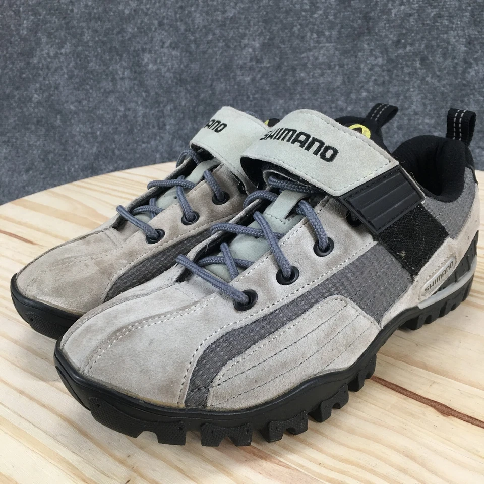 Shimano Zapatos Para Hombres 7 SPD Ciclismo Gancho Sujetadores Tenis SH-MT40W Cuero Gris  Foto 3 de 4