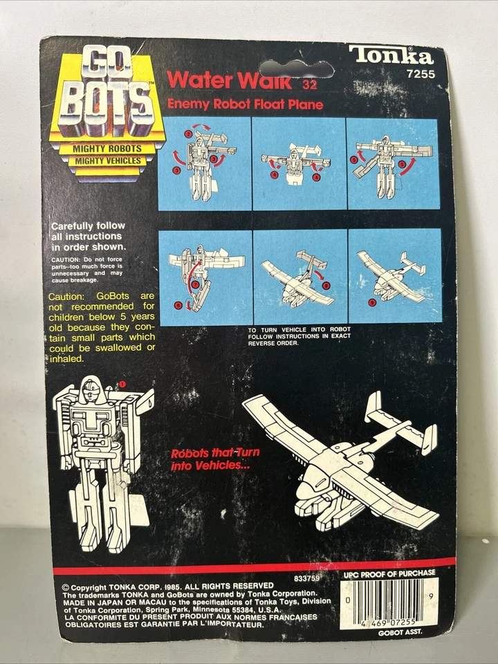 Vintage Tonka Go Bots Water Walk Enemy Robot Float Plane Figure Cracked Blister - Image 2 of 4