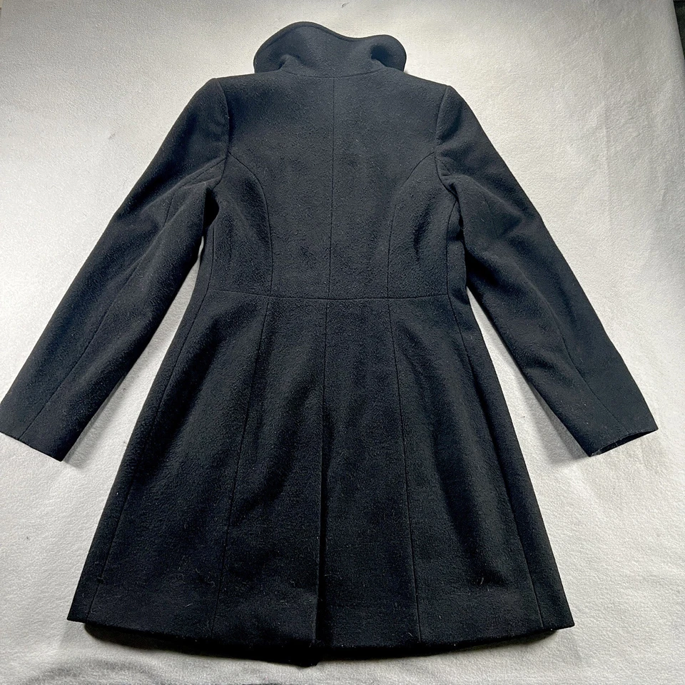 Trina Turk гороха пальто женщин 4 черный ягненка шерсти двубортный насмешливый шеи траншея - Изображение 2 из 4