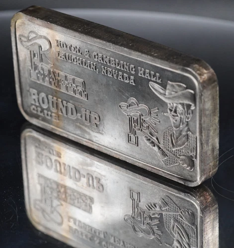 Pioneer Hotel Gambling Hall Laughlin Nevada Casino 5oz 999 FINE Silver bar C5344