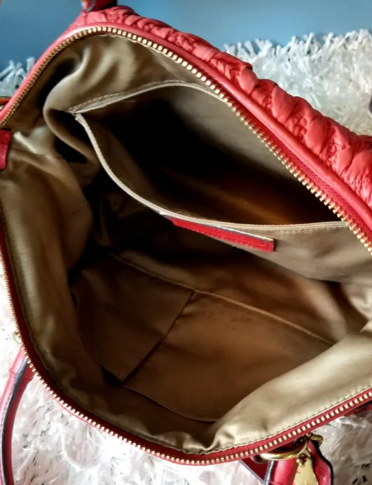 Coach 70th Anniversary Red Quilted Nylon Tote/Satchel Bag | eBay