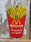 VINTAGE MCDONALDS PORCELAIN SIGN OLD FAST FOOD RESTAURANT FRENCH FRIES BURGER