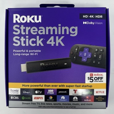 Roku Streaming Stick 4K Device 4K HDR Dolby Vision Voice Remote - 3820RW (P)