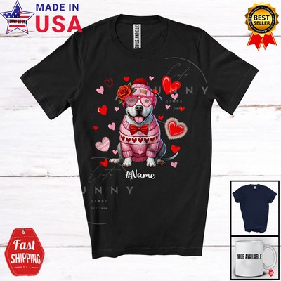 Custom Name Pit Bull Heart Sunglasses; Lovely Valentine Hearts; Family T-Shirt