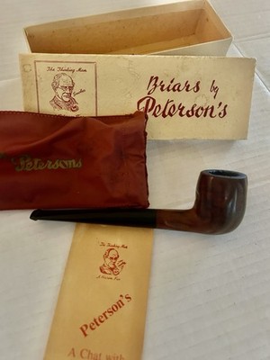 A Rare Vintage BRIARS By PETERSON S Straight Pipe Original Box Thinking Man