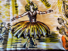 Vintage Silk Scarf by Breton - Woman Dancing 32x32" square