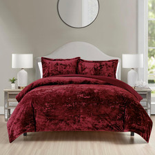 Luxury Velvet Queen Comforter Set, 3 Pieces Reversible Comforters Queen Size wit
