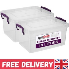 Best House 10L BPA Free Clear Storage Box - Sturdy, Stackable, 2 PCS Set