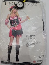 Disfraz de 2 piezas Leg Avenue Pirate con mangas abullonadas M/L negro/rojo/blanco