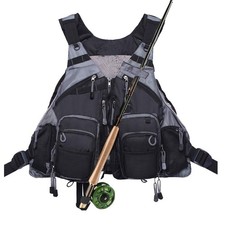 Kylebooker Fly Fishing Vest Pack Adjustable for Men and Women (Black)