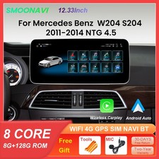 Autoradio 12.33'' Android 14 128GB per Mercedes-Benz Classe C W204 S204 NTG 4.5