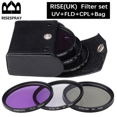 55MM UV CPL FLD Filter Kit Multi-Coated HD Camera Lenses for Canon Nikon Sony