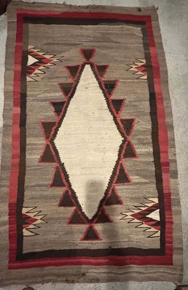 "Alfombra vintage nativa americana Ganado 68x41""" Foto 3 de 4