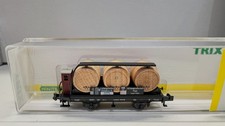 MINITRIX SCALA N 15600 CARRO MERCI BAVARESE CON BOTTI IN LEGNO COME NUOVO 