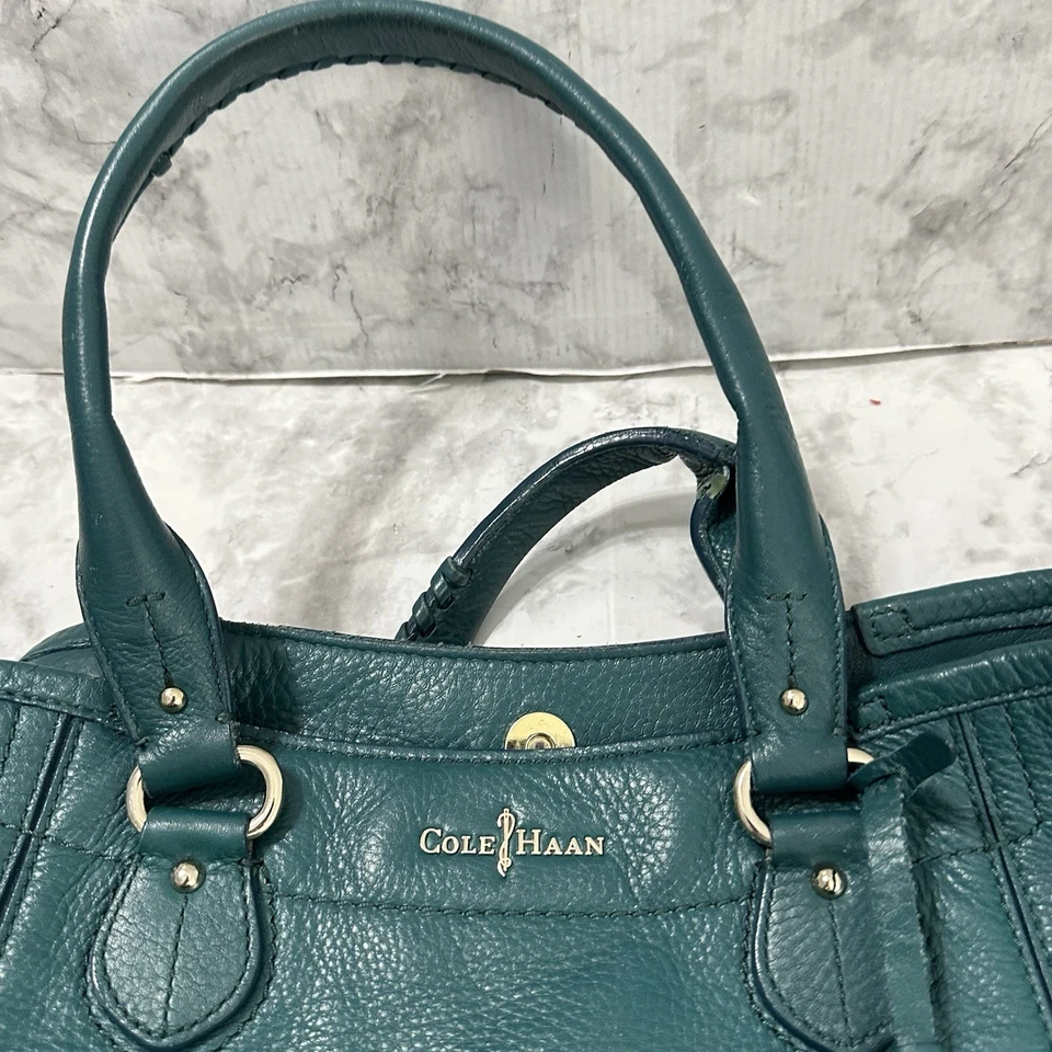 Cole Haan Cartera Cuero Verde Bolso de Hombro Bolso de Mano Cartera Núcleo Clásico Foto 3 de 4