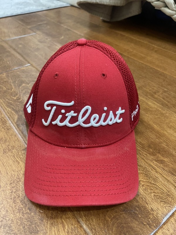 Titleist FJ FootJoy Pro V1 Stretch Fit Golf Hat Cap Fitted Unisex L/XL, Red
