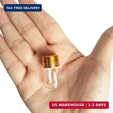 10pcs 16x26mm Tiny Mini Small Clear Bottles Glass Vials 2.0ml 1/2 Dram with Caps