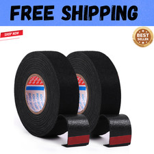 2 Rolls 50Ft Black Wire Harness Cloth Tape Noise Dampening Heat Resistant
