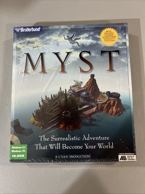 NEW Sealed Broderbund Myst Computer Game Windows 3.1, Windows 95 (CD-ROM, 1996)