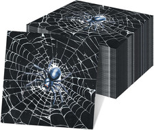 50 Count Spider Web Halloween Napkins 13 X 13 Inch 2-Ply Disposable Lunch Napk