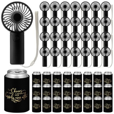 Wedding Party Favors for Guests Gifts Bulk Mini Handheld Fans with Can Cooler...