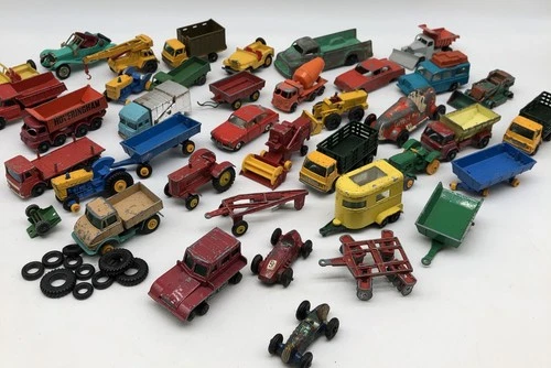 Large Lesney Matchbox Lot Ford Tractor/ TRUCKS/ Car / Service Vehicles & More